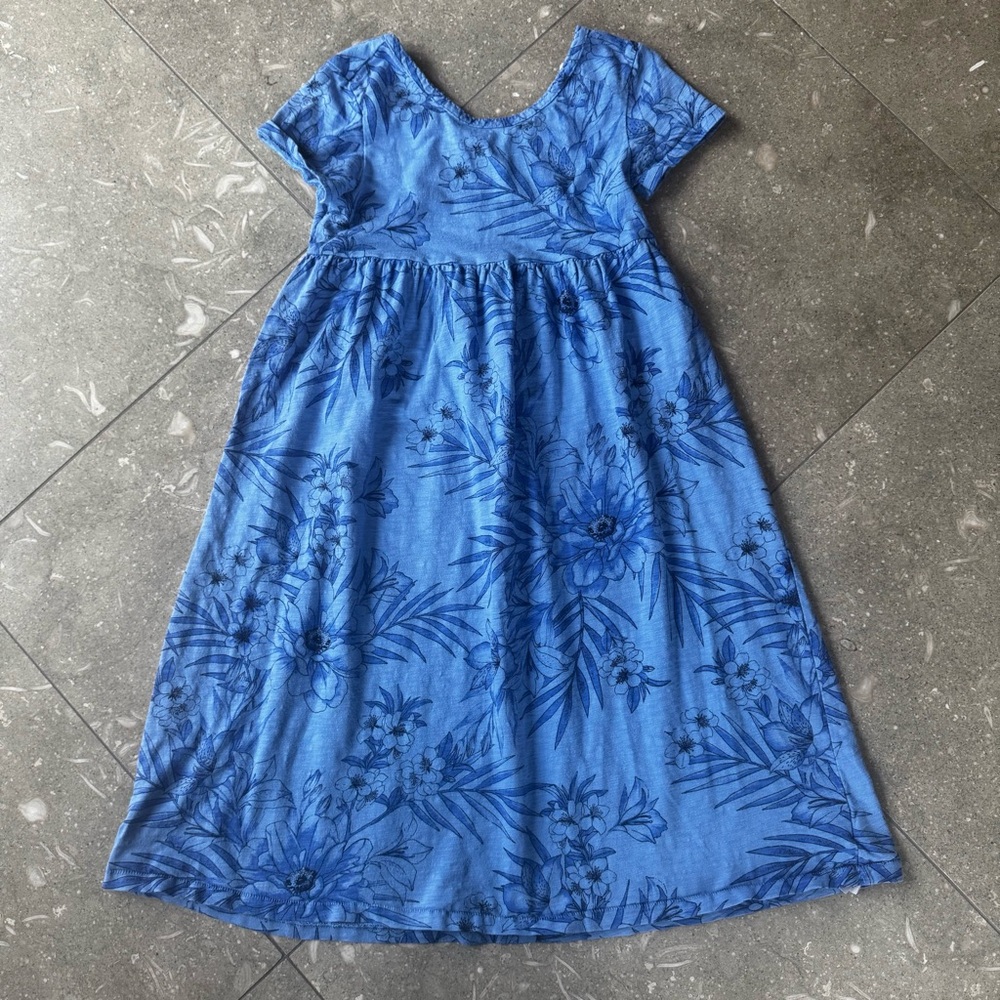 Gap Size M Size 8-9 years Blue Floral Dress